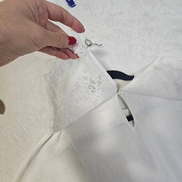 Gunne Sax SzM USA Made Lace n Knit Vintage top. Delicate. Designer. Romantic - Picture 13 of 16